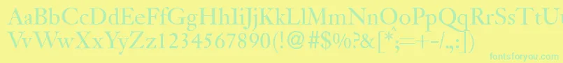 JanadbNormal Font – Green Fonts on Yellow Background