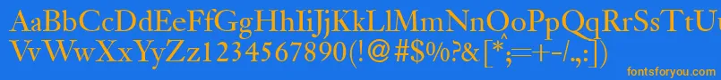 JanadbNormal Font – Orange Fonts on Blue Background