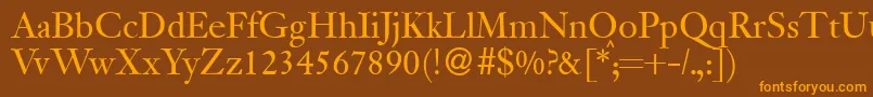 JanadbNormal Font – Orange Fonts on Brown Background