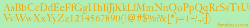 JanadbNormal Font – Orange Fonts on Green Background