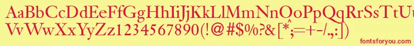 JanadbNormal Font – Red Fonts on Yellow Background