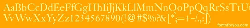 JanadbNormal Font – Yellow Fonts on Orange Background