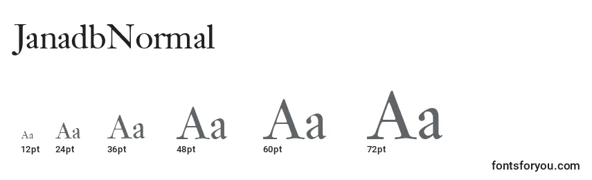 Размеры шрифта JanadbNormal