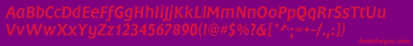 FrascatiItalic-fontti – punaiset fontit violetilla taustalla