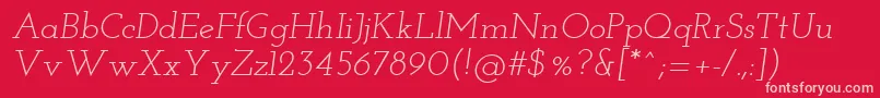 JosefinSlabItalic Font – Pink Fonts on Red Background