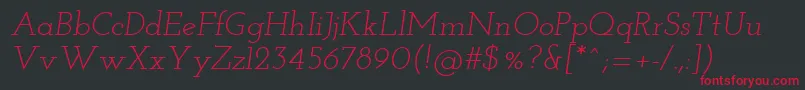 JosefinSlabItalic Font – Red Fonts on Black Background