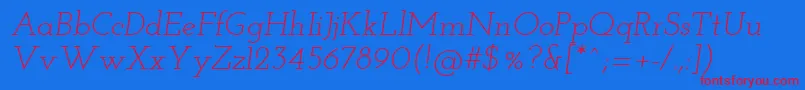 Шрифт JosefinSlabItalic – красные шрифты на синем фоне