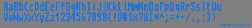フォントTopaznew – 灰色の背景に青い文字