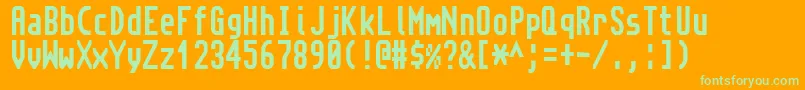 Topaznew Font – Green Fonts on Orange Background