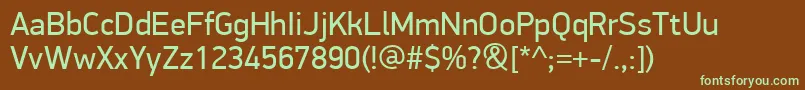 Шрифт PfdindisplayproRegular – зелёные шрифты на коричневом фоне
