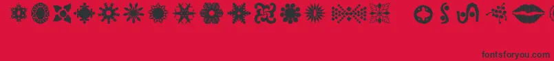 Moes-Schriftart – Schwarze Schriften auf rotem Hintergrund