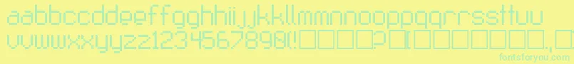 Шрифт Fruits1 – зелёные шрифты на жёлтом фоне