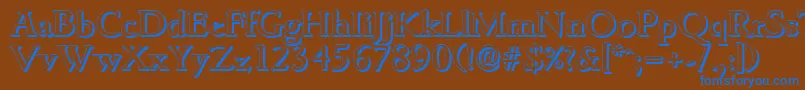 GouditashadowMediumRegular Font – Blue Fonts on Brown Background