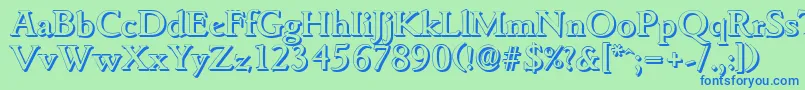 GouditashadowMediumRegular Font – Blue Fonts on Green Background