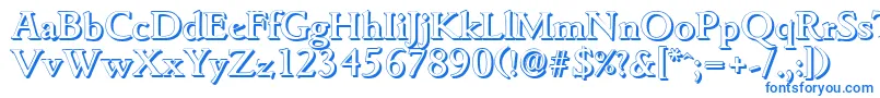 GouditashadowMediumRegular Font – Blue Fonts on White Background