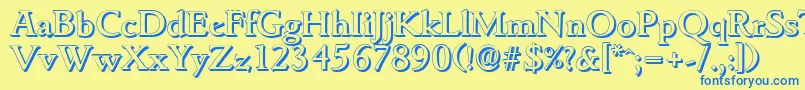 GouditashadowMediumRegular Font – Blue Fonts on Yellow Background