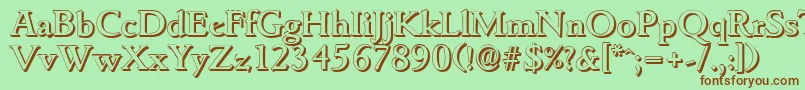 GouditashadowMediumRegular Font – Brown Fonts on Green Background