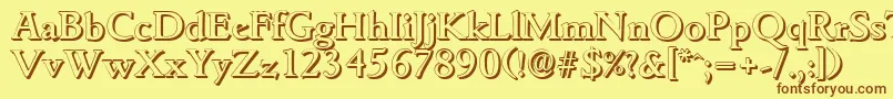 GouditashadowMediumRegular Font – Brown Fonts on Yellow Background