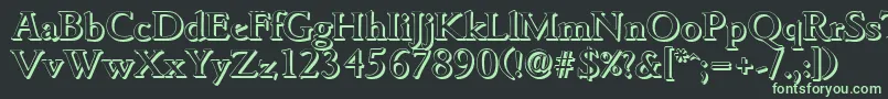 GouditashadowMediumRegular Font – Green Fonts on Black Background