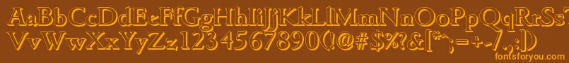 GouditashadowMediumRegular Font – Orange Fonts on Brown Background
