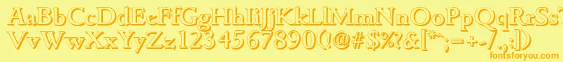 GouditashadowMediumRegular Font – Orange Fonts on Yellow Background