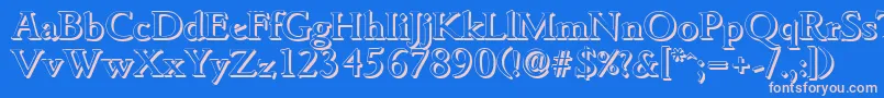 GouditashadowMediumRegular Font – Pink Fonts on Blue Background