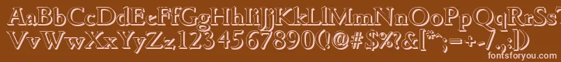 GouditashadowMediumRegular Font – Pink Fonts on Brown Background