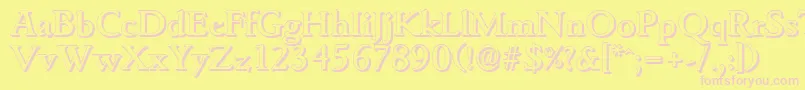 GouditashadowMediumRegular Font – Pink Fonts on Yellow Background