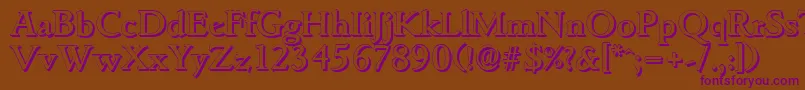 GouditashadowMediumRegular Font – Purple Fonts on Brown Background