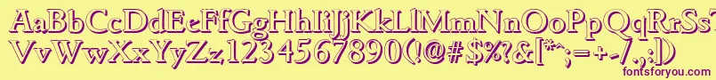 GouditashadowMediumRegular Font – Purple Fonts on Yellow Background