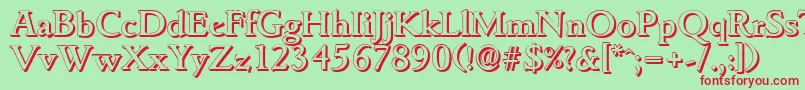 GouditashadowMediumRegular Font – Red Fonts on Green Background