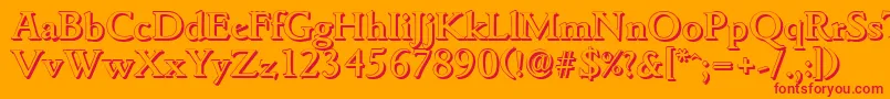 More about GouditashadowMediumRegular Font GouditashadowMediumRegular Font – Red Fonts on Orange Background