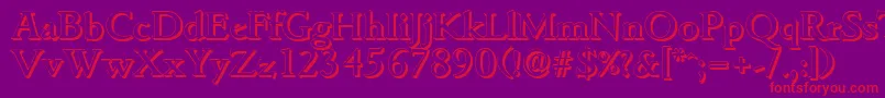 GouditashadowMediumRegular-Schriftart – Rote Schriften auf violettem Hintergrund