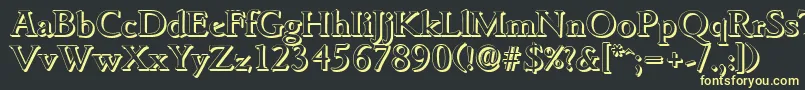 GouditashadowMediumRegular Font – Yellow Fonts on Black Background