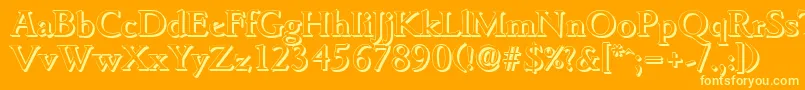 GouditashadowMediumRegular-Schriftart – Gelbe Schriften auf orangefarbenem Hintergrund
