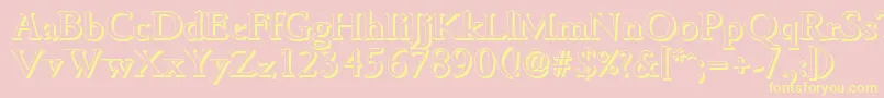 GouditashadowMediumRegular Font – Yellow Fonts on Pink Background