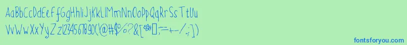 Police MnSummerBreeze – polices bleues sur fond vert
