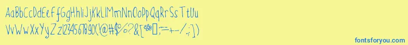 MnSummerBreeze Font – Blue Fonts on Yellow Background