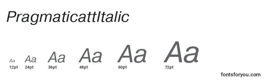 Размеры шрифта PragmaticattItalic