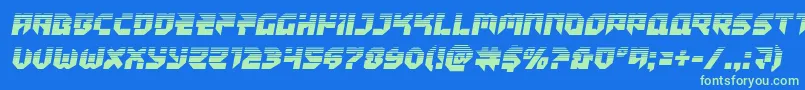 Tokyodrifterhalf Font – Green Fonts on Blue Background