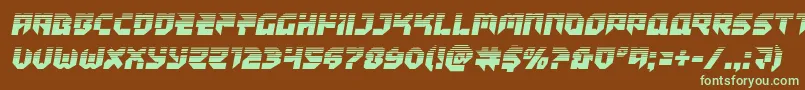 Tokyodrifterhalf-fontti – vihreät fontit ruskealla taustalla