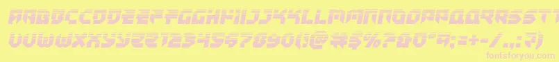 Tokyodrifterhalf-Schriftart – Rosa Schriften auf gelbem Hintergrund