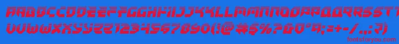 Tokyodrifterhalf-Schriftart – Rote Schriften auf blauem Hintergrund