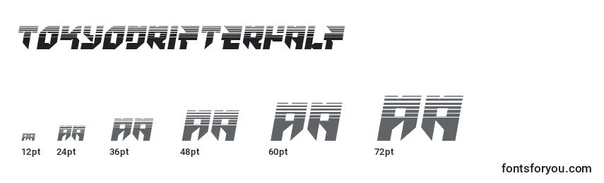Размеры шрифта Tokyodrifterhalf