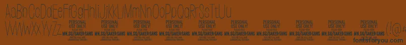 SakersansthinPersonalUse Font – Black Fonts on Brown Background