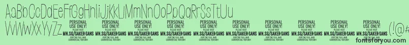 SakersansthinPersonalUse-Schriftart – Schwarze Schriften auf grünem Hintergrund