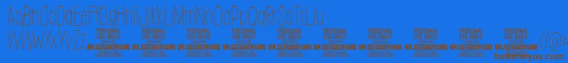 SakersansthinPersonalUse Font – Brown Fonts on Blue Background