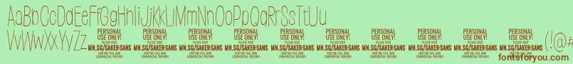 More about SakersansthinPersonalUse Font SakersansthinPersonalUse Font – Brown Fonts on Green Background