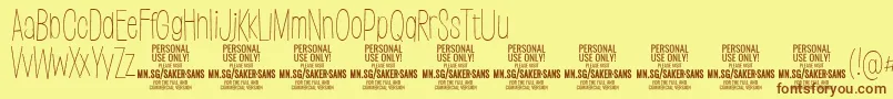 SakersansthinPersonalUse Font – Brown Fonts on Yellow Background