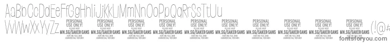 SakersansthinPersonalUse Font – Gray Fonts on White Background